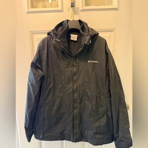 Columbia Black Hooded 3 in 1 fleece jacket